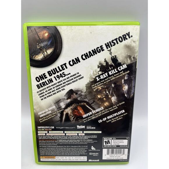 Sniper Elite V2 (Microsoft Xbox 360) Complete In Box - Picture 7 of 8